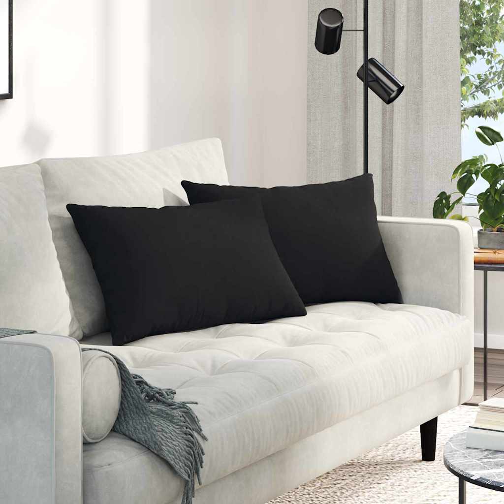 Vidaxl sofa kussens 2 stuks zwart 60 x 40 cm stof