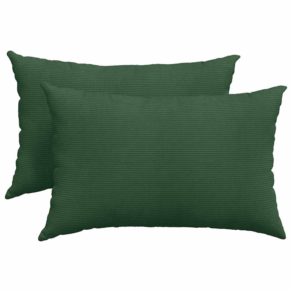Vidaxl sofa kussens 2 stuks donkergroen 60 x 40 cm cordstof