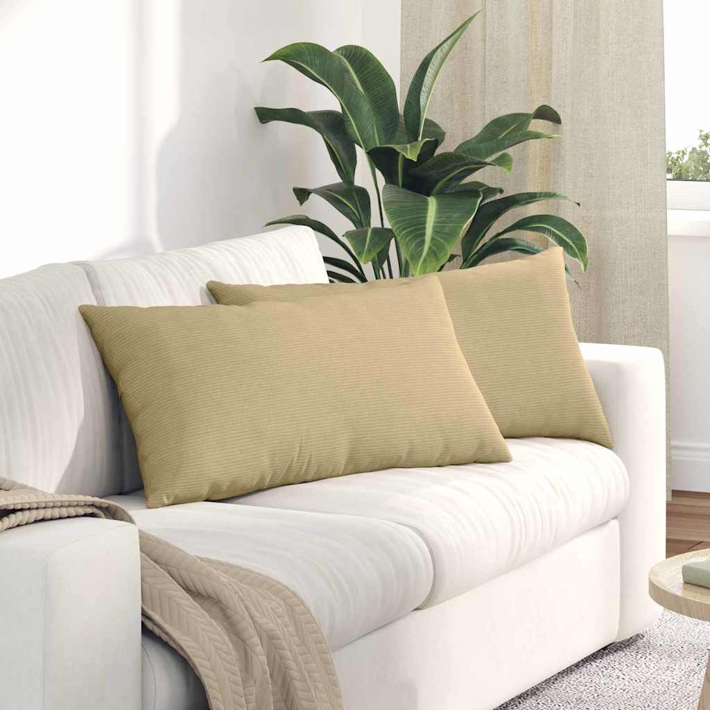 Vidaxl sofa kussens 2 stuks grijs groen 80 x 40 cm cordstof