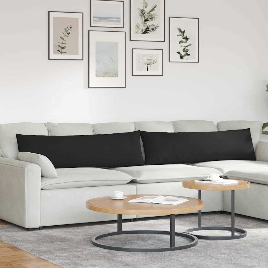 Vidaxl sofa kussens 2 stuks zwart 145 x 40 cm stof
