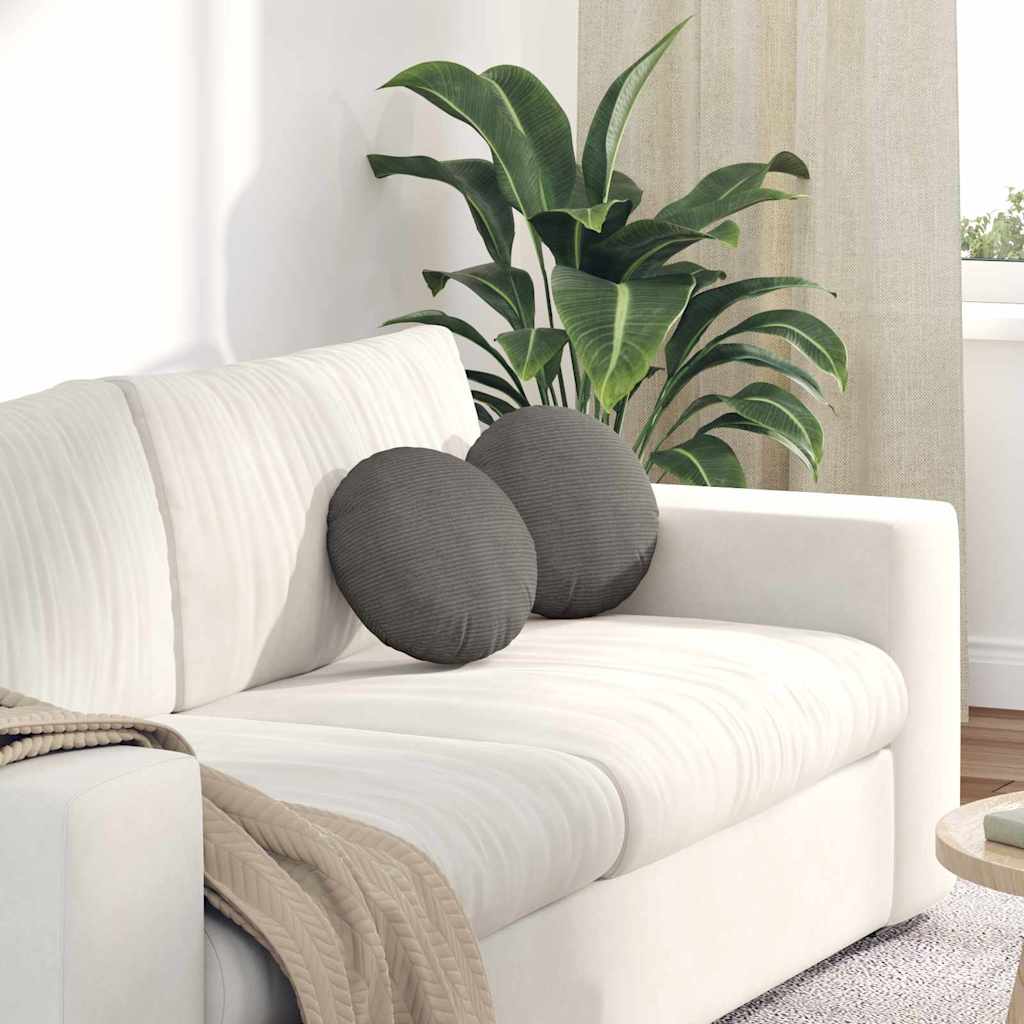 Vidaxl zitkussens 2 stuks lichtgrijs ø 30 x 13 cm cordstof