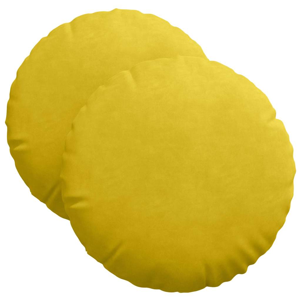 Vidaxl zitkussens 2 stuks geel ø 40 x 13 cm fluweel