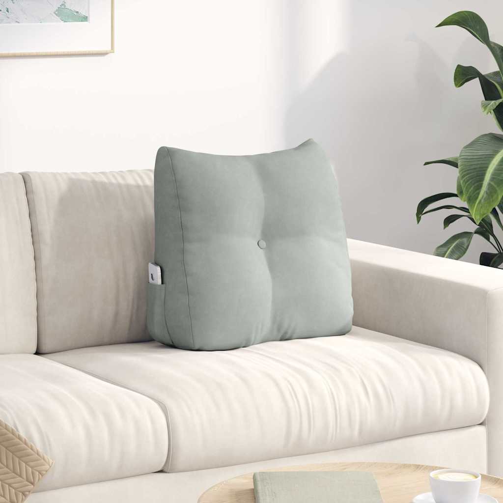 Vidaxl rugkussen lichtgrijs 45 x 24 x 50 cm fluweel