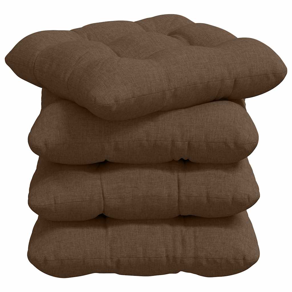 Vidaxl zitkussens 4 pcs bruin 40 x 40 x 12 cm stof