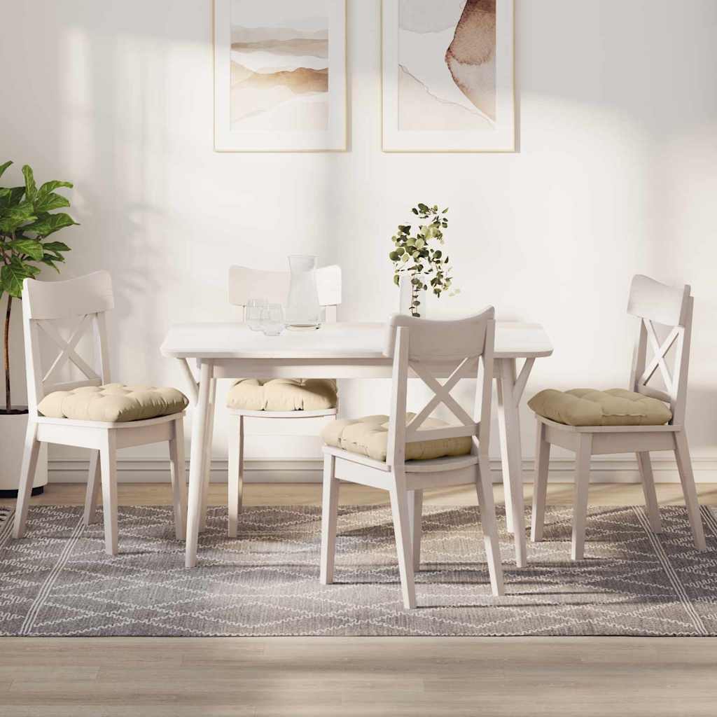 Vidaxl zitkussens 4 pcs crème 40 x 40 cm microvezel stof