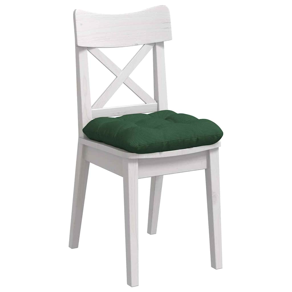 Vidaxl zitkussens 4 pcs donkergroen 40 x 40 cm katoen stof