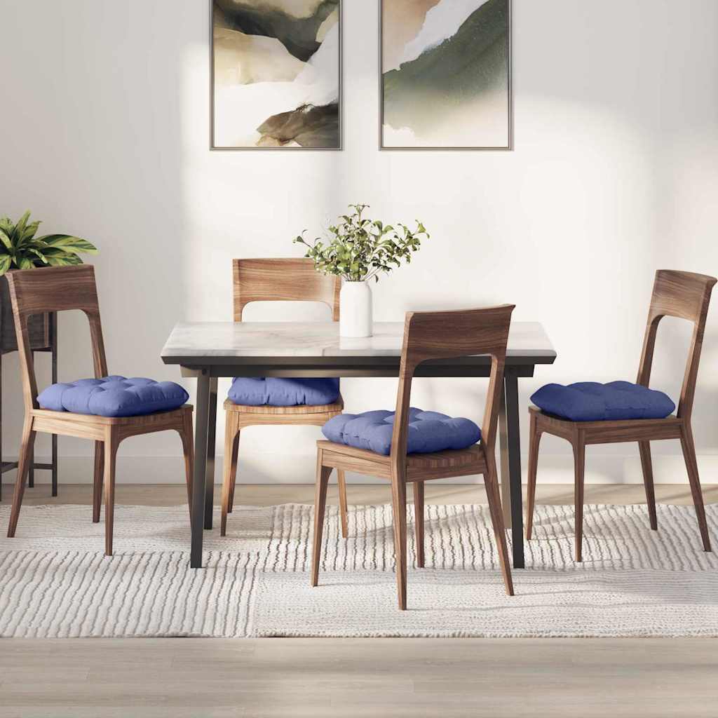 Vidaxl zitkussens 4 pcs jeans blauw 45 x 45 x 12 cm stof