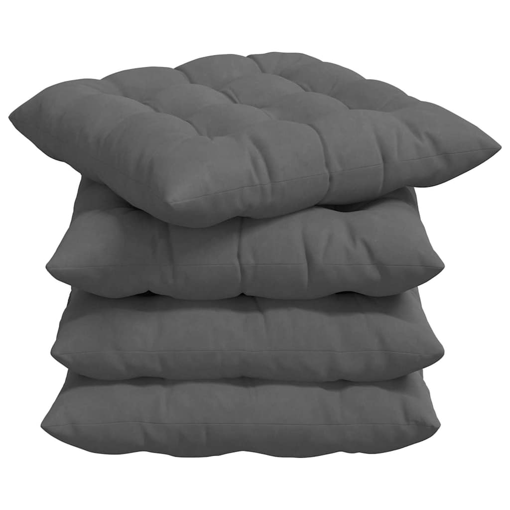 Vidaxl zitkussens 4 pcs donkergrijs 40 x 40 x 6 cm microfibre