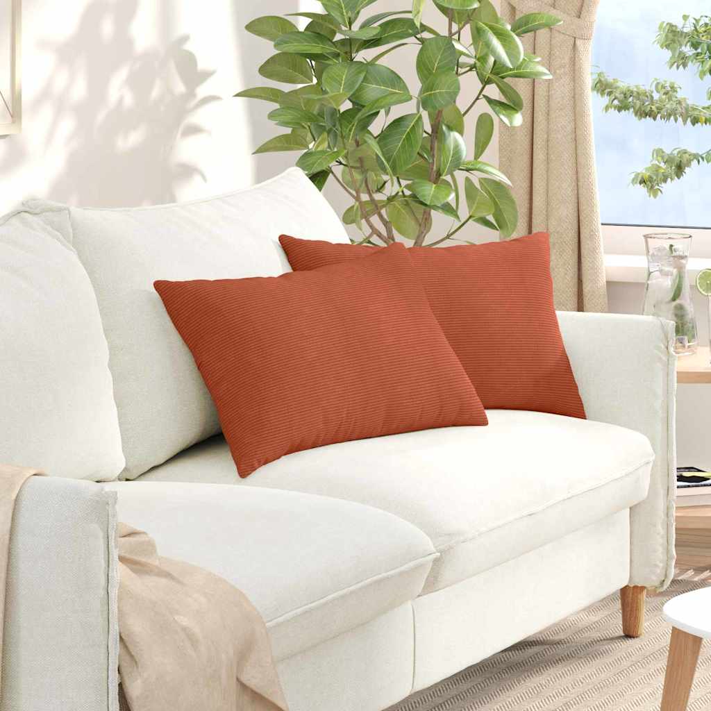 Vidaxl sofa kussens 2 stuks rood-oranje 60 x 40 cm cordstof
