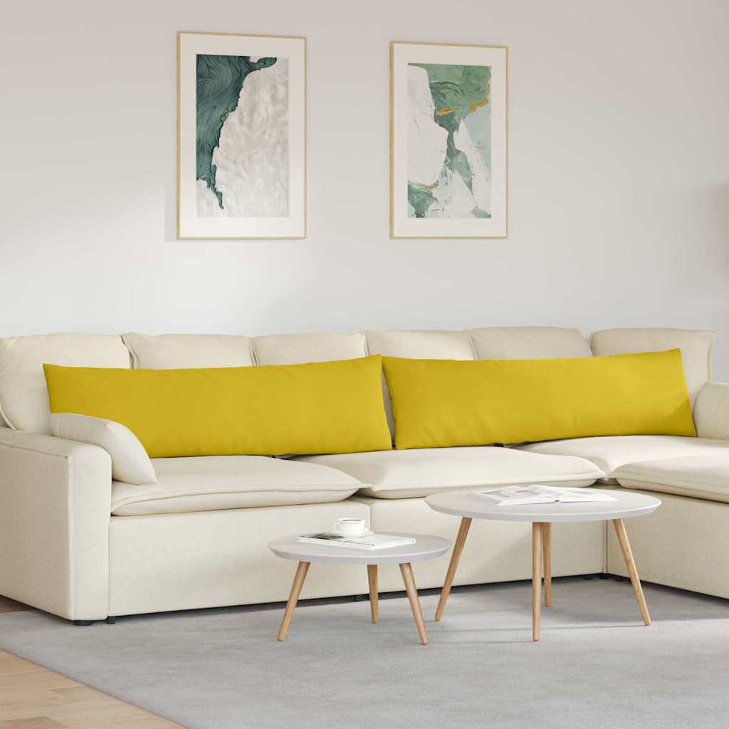 Vidaxl sofa kussens 2 stuks geel 145 x 40 cm cordstof