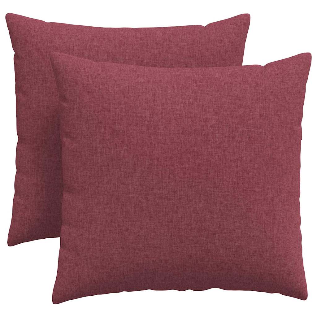 Vidaxl sofa kussens 2 pcs wijnrood 45 x 45 cm stof