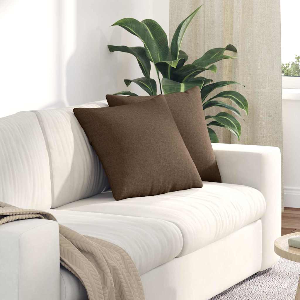 Vidaxl sofa kussens 2 pcs bruin 45 x 45 cm stof