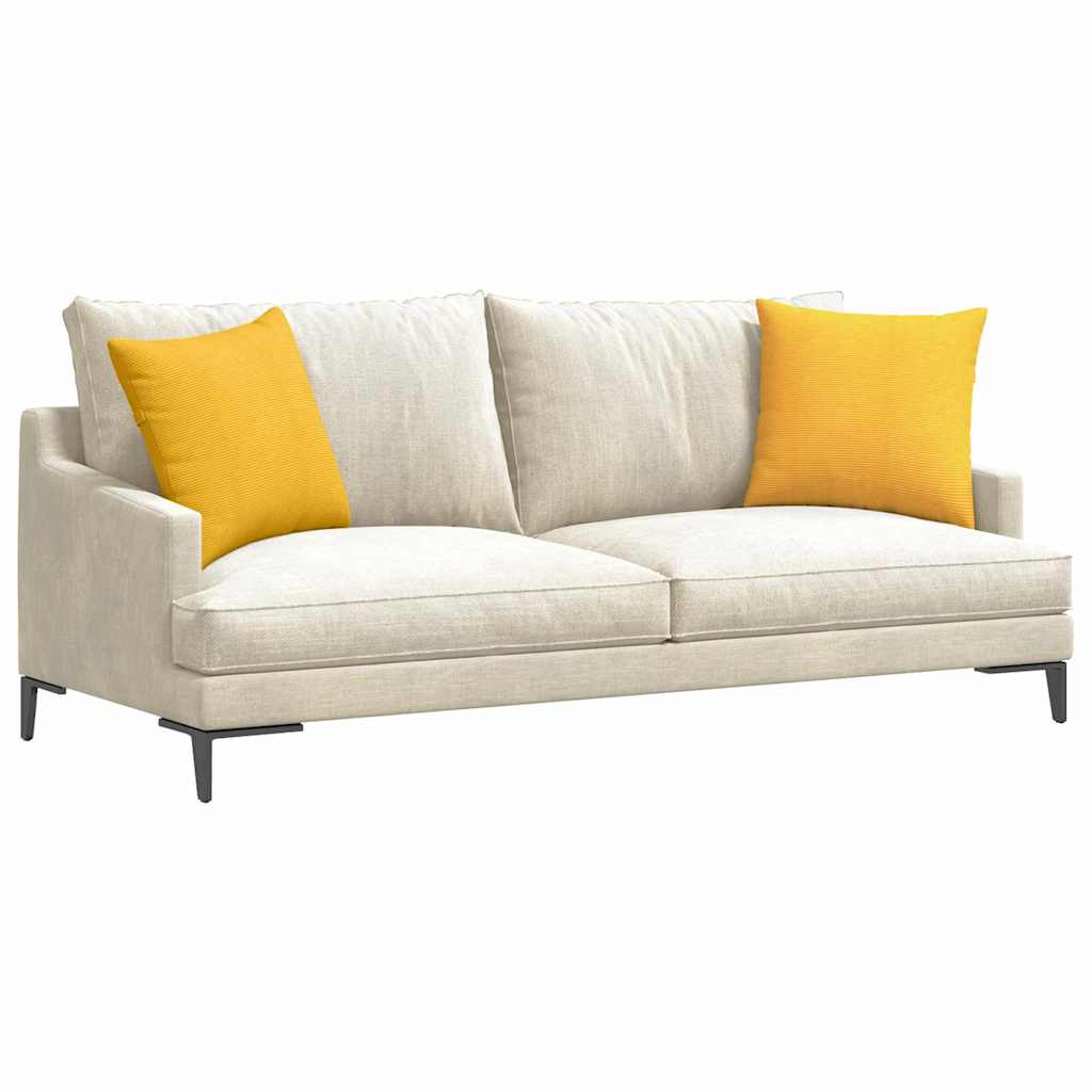 Vidaxl sofa kussens 2 stuks lichtgeel 45 x 45 cm cordstof