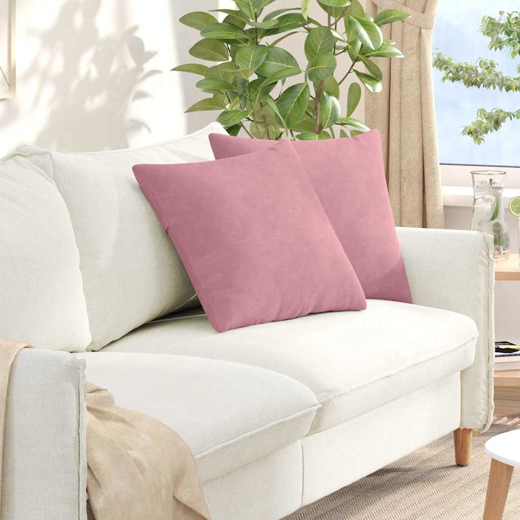 Vidaxl sofa kussens 2 stuks roze 50 x 50 cm cordstof