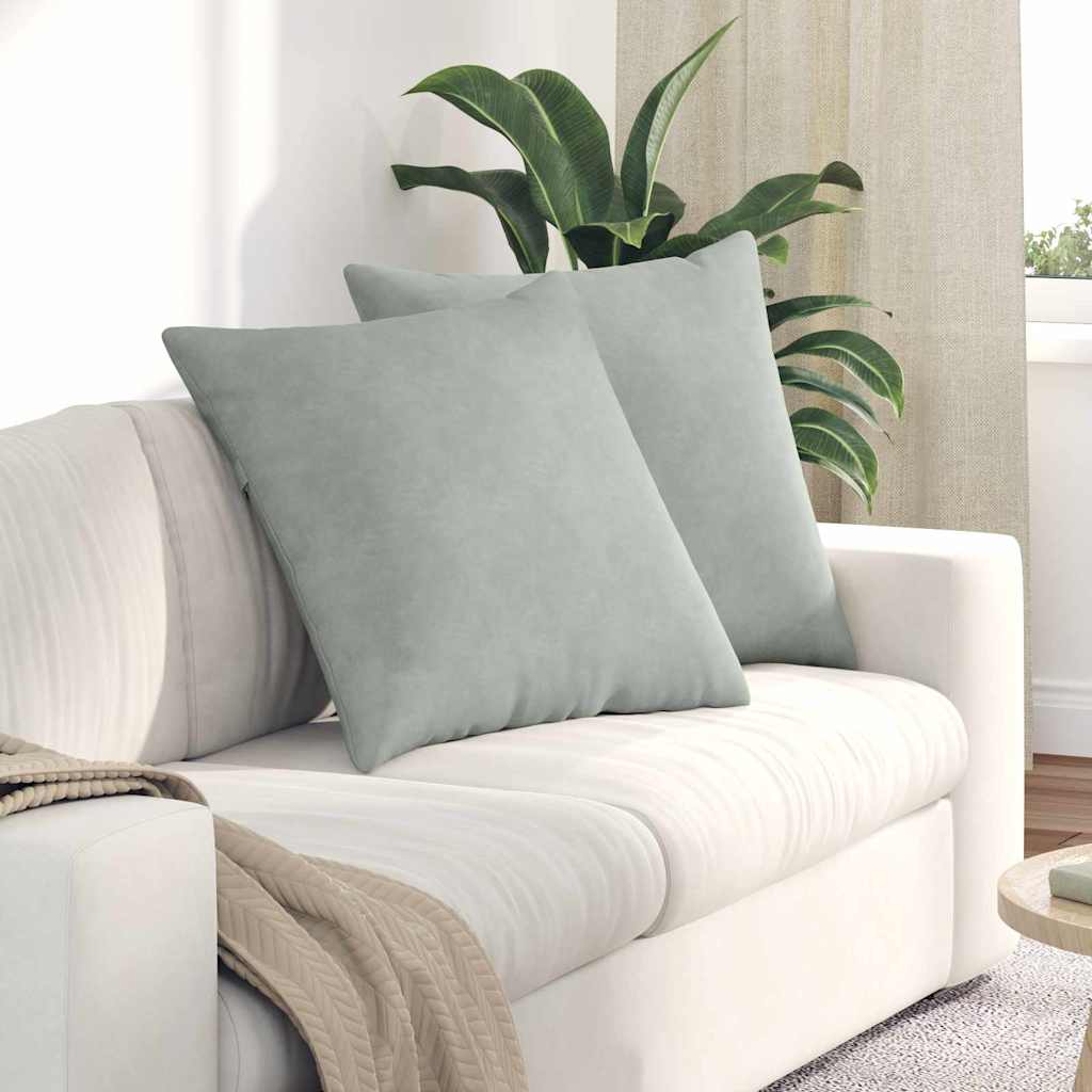 Vidaxl sofa kussens 2 stuks lichtgrijs 60 x 60 cm cordstof