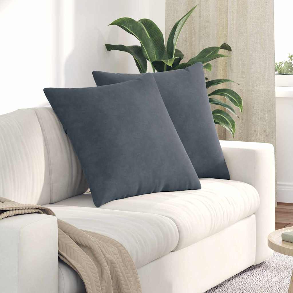Vidaxl sofa kussens 2 stuks donkergrijs 60 x 60 cm cordstof