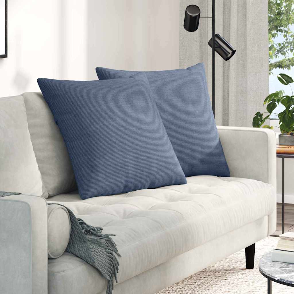 Vidaxl sofa kussens 2 stuks blauw 60 x 60 cm cordstof