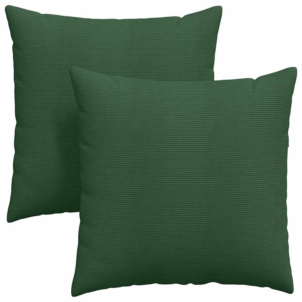 Vidaxl sofa kussens 2 stuks donkergroen 80 x 80 cm cordstof