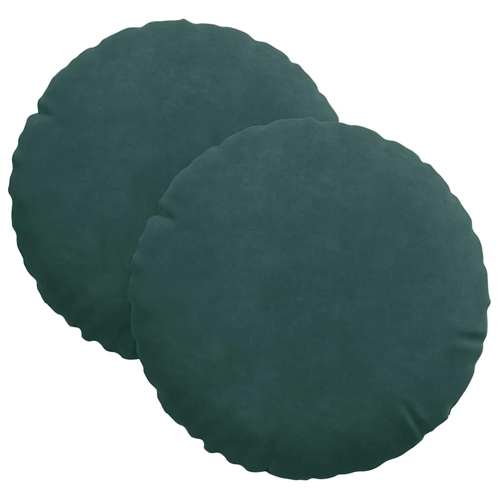 Vidaxl zitkussens 2 stuks donkergroen ø 40 x 13 cm fluweel