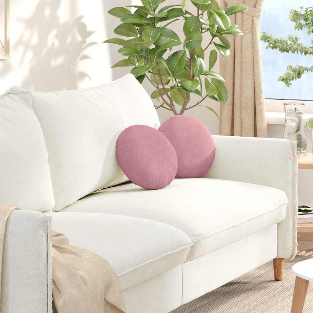 Vidaxl zitkussens 2 stuks roze ø 40 x 13 cm fluweel