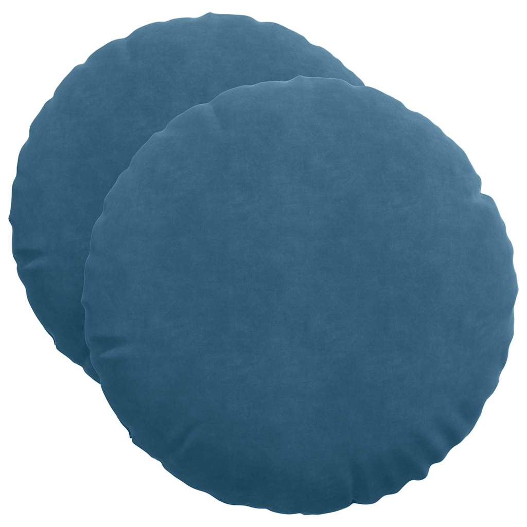 Vidaxl zitkussens 2 stuks blauw ø 40 x 13 cm fluweel