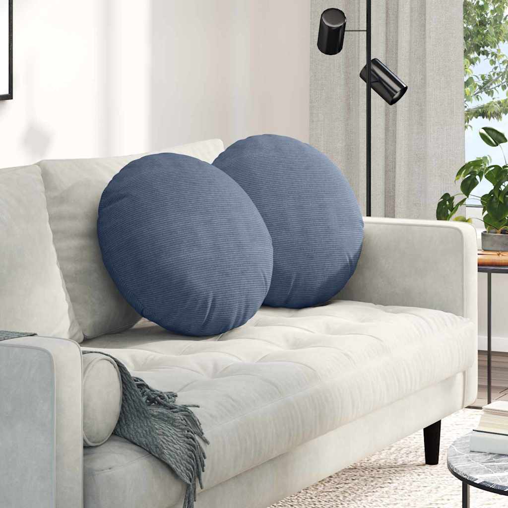 Vidaxl zitkussens 2 pcs blauw ø 50 cm katoen stof