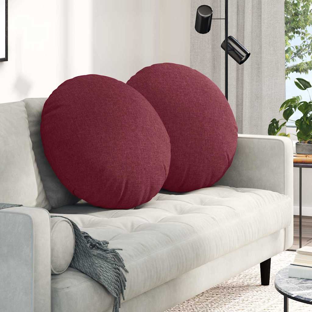 Vidaxl zitkussens 2 pcs wijnrood ø60 x 21 cm stof