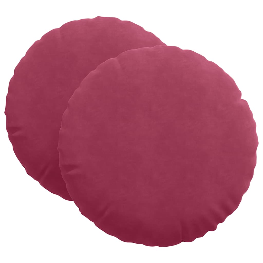 Vidaxl zitkussens 2 stuks wijnrood ø 40 x 13 cm fluweel