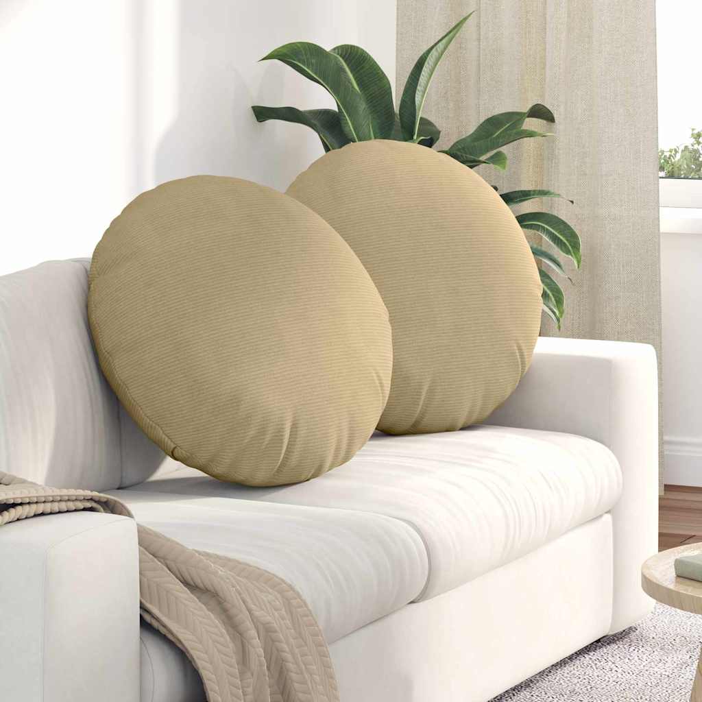 Vidaxl zitkussens 2 pcs grijs groen ø 60 cm katoen stof