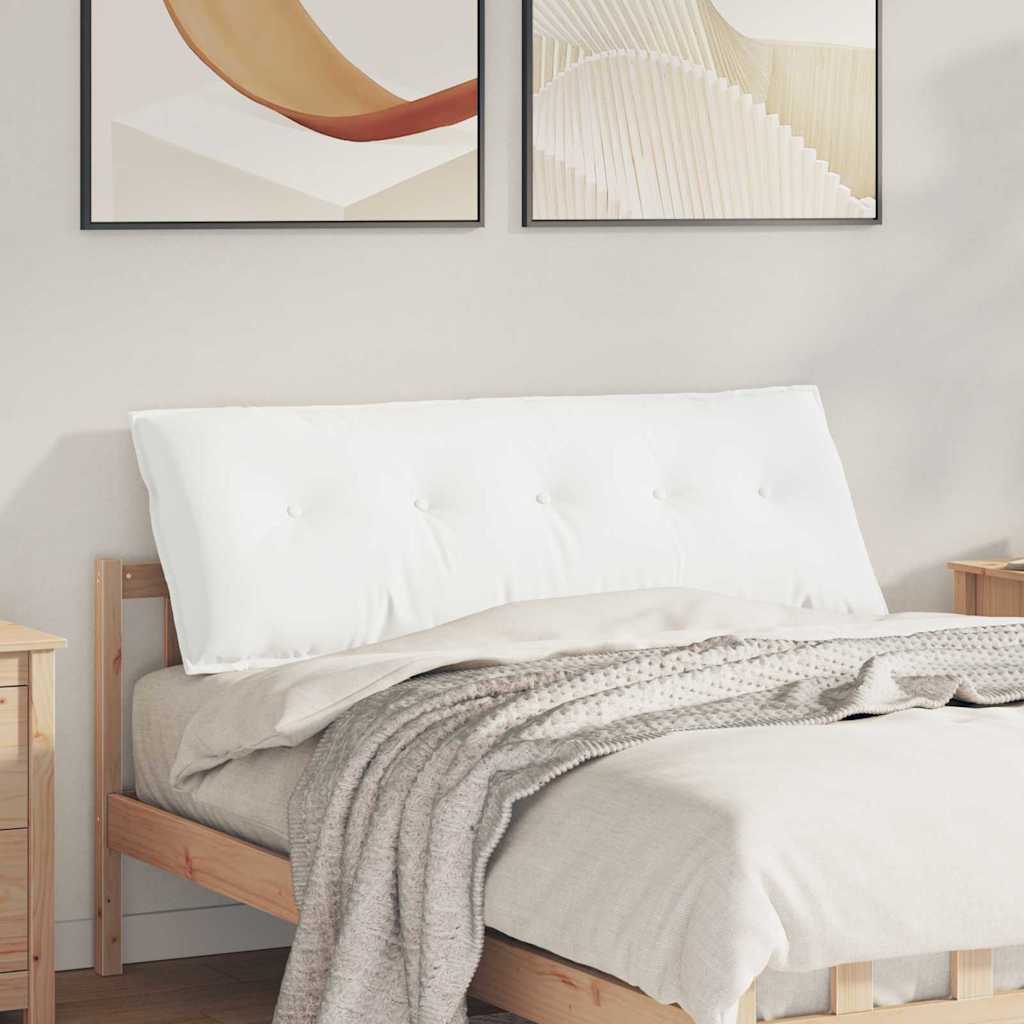 Vidaxl rugkussen wit 140 x 19 x 50 cm stof