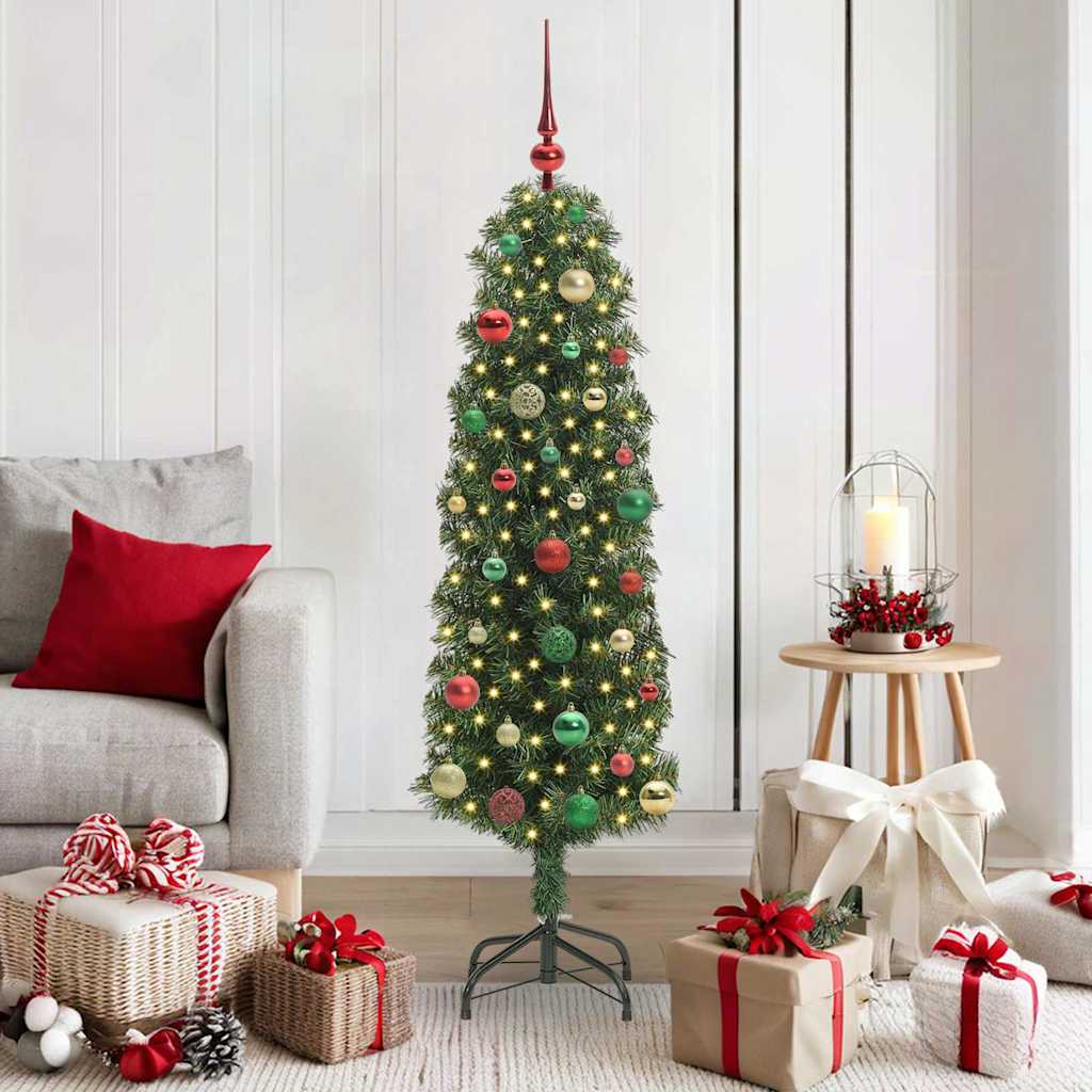 Vidaxl kunstkerstboom groen 150 cm pvc en staal en kunststof