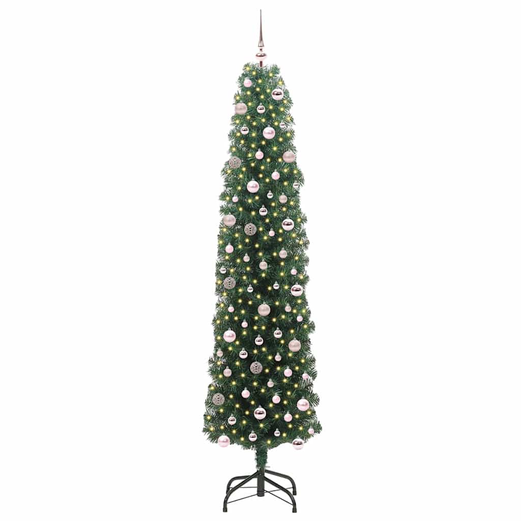 Vidaxl kunstkerstboom groen 240 cm pvc en staal en kunststof