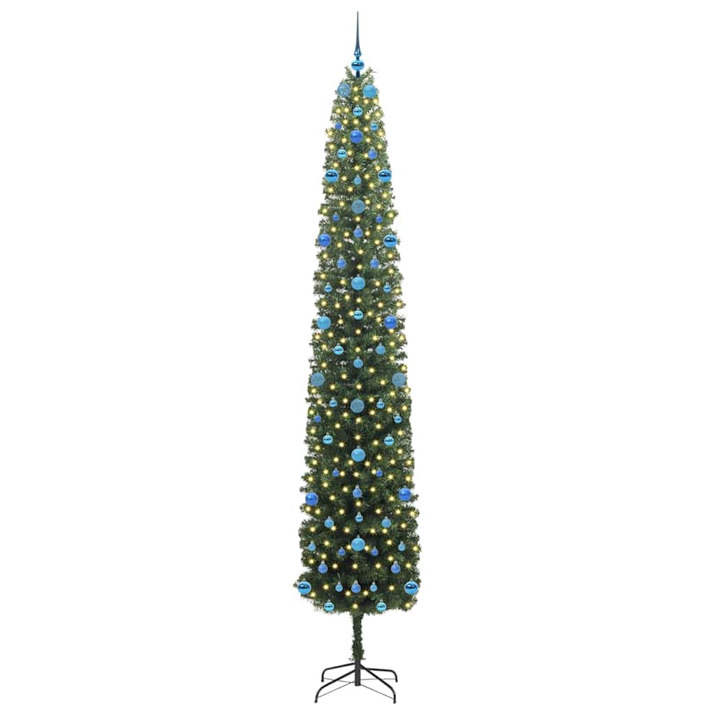 Vidaxl kunstkerstboom groen 270 cm pvc en staal en kunststof