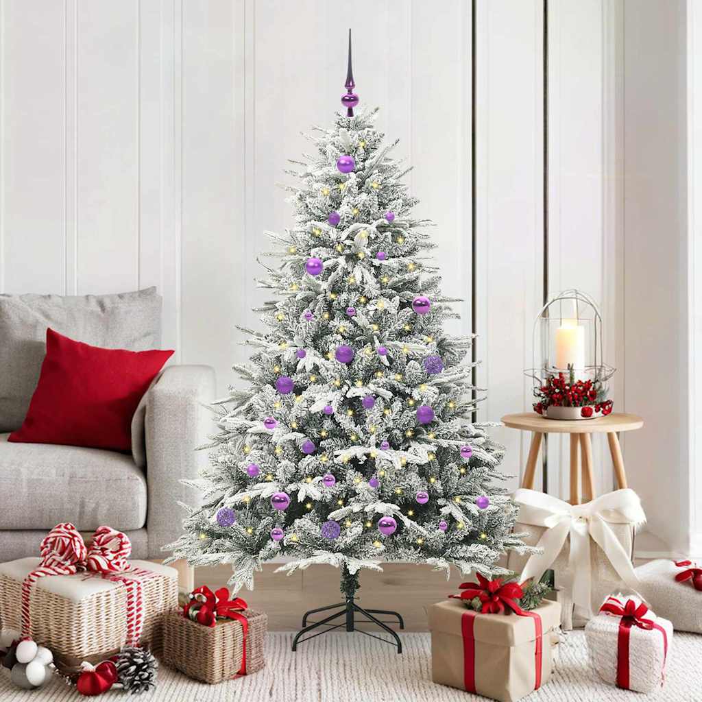 Vidaxl artificial pre-lit kerstboom met ballenset groen 150 cm