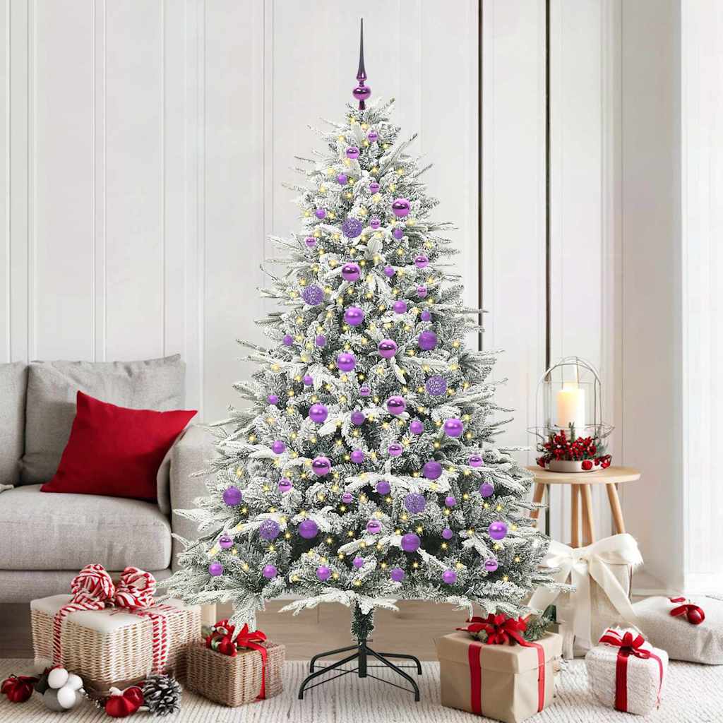 Vidaxl artificial pre-lit kerstboom met ballenset groen 180 cm
