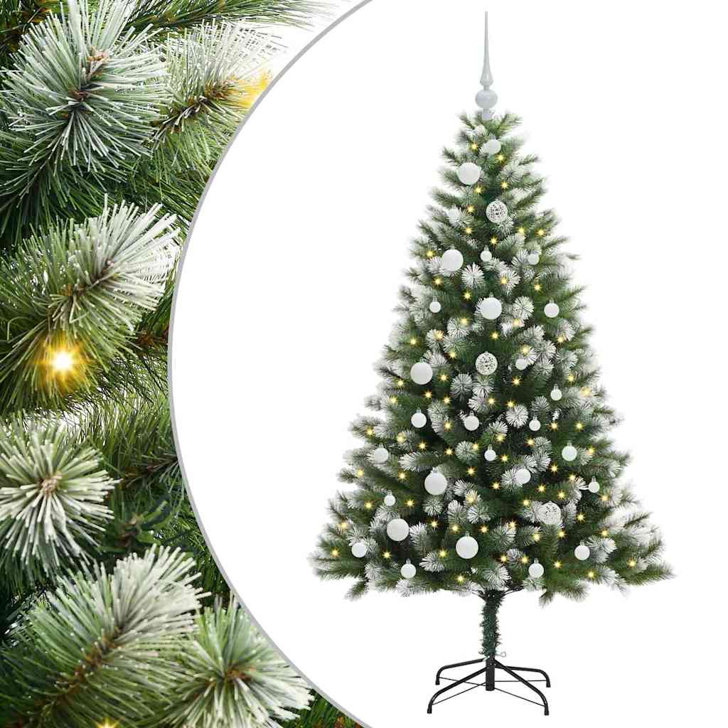 Vidaxl kunstmatige scharnierkerstboom met bedekte sneeuw 150 cm