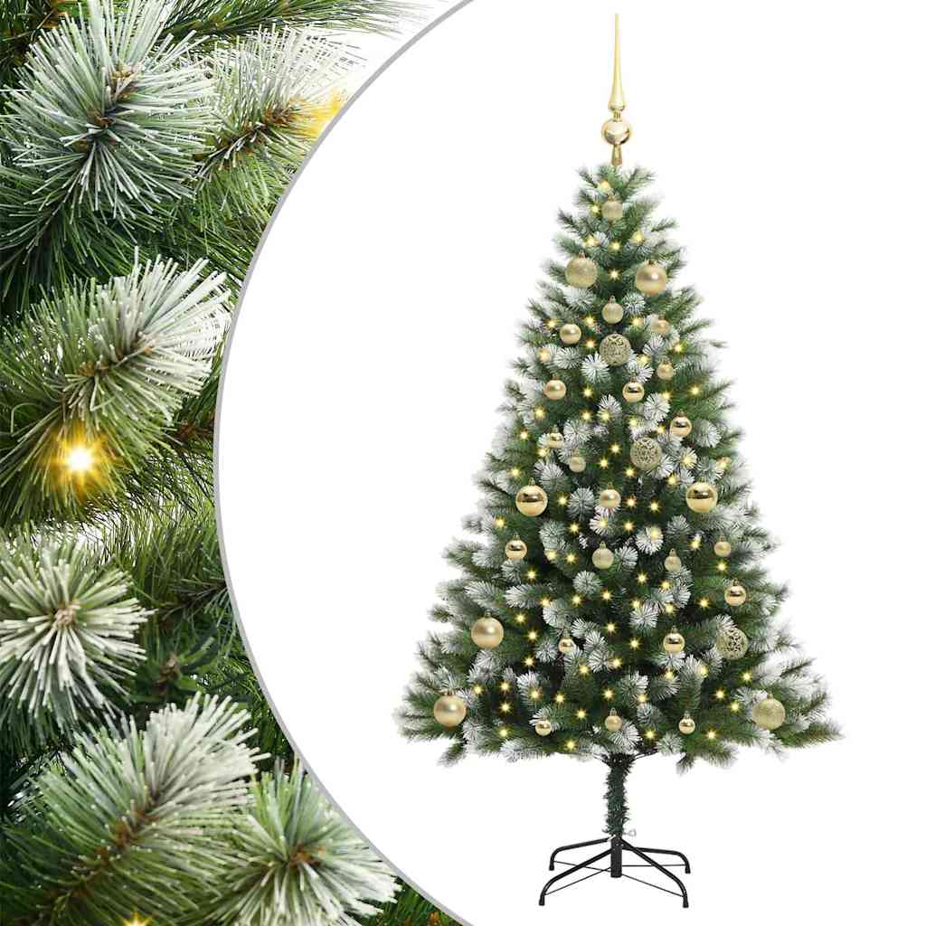 Vidaxl kunstmatige scharnierkerstboom met bedekte sneeuw 150 cm