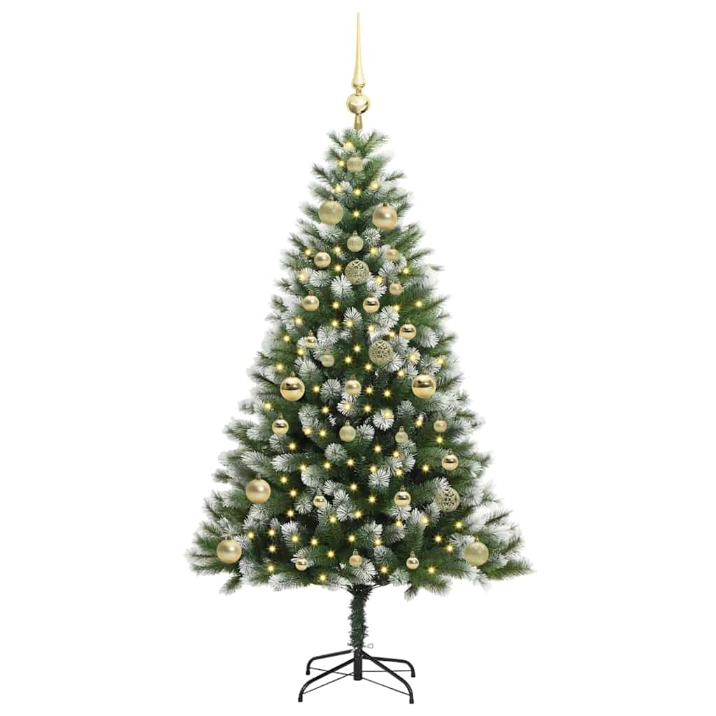 Vidaxl kunstmatige scharnierkerstboom met bedekte sneeuw 150 cm