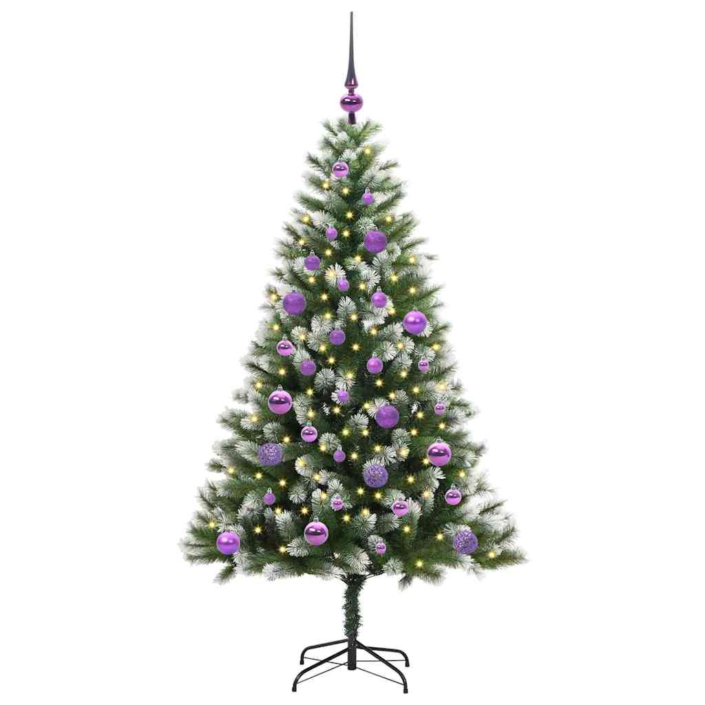 Vidaxl kunstmatige scharnierkerstboom met bedekte sneeuw 150 cm