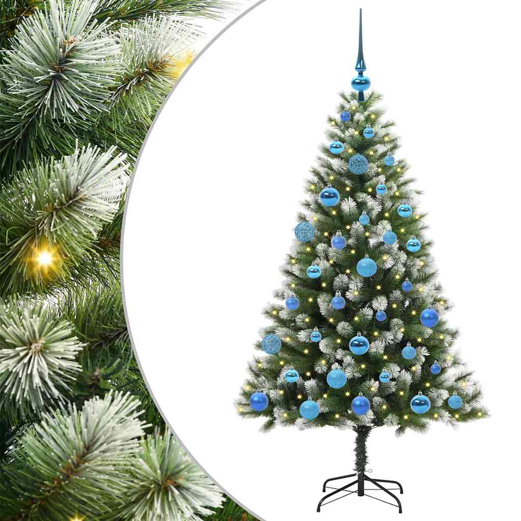 Vidaxl kunstmatige scharnierkerstboom met bedekte sneeuw 150 cm