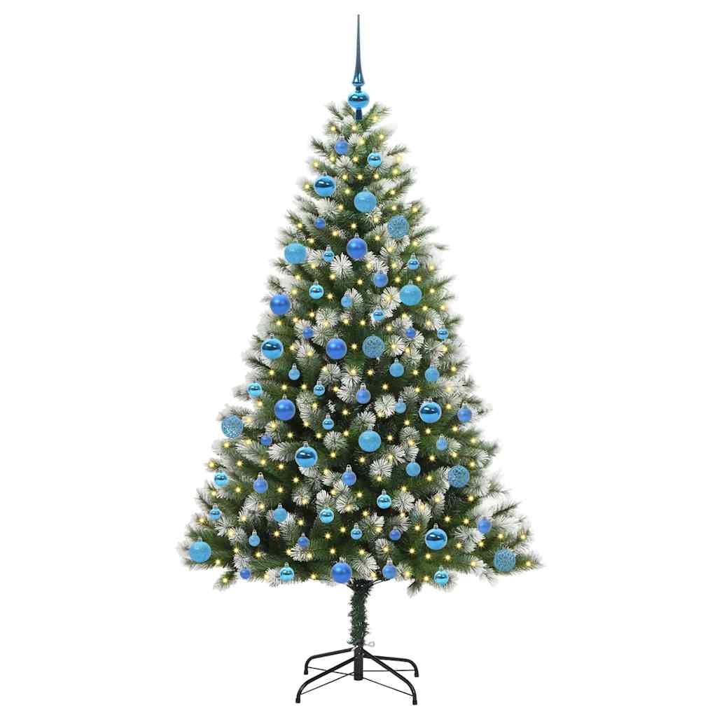 Vidaxl kunstmatige scharnierkerstboom met bedekte sneeuw 180 cm