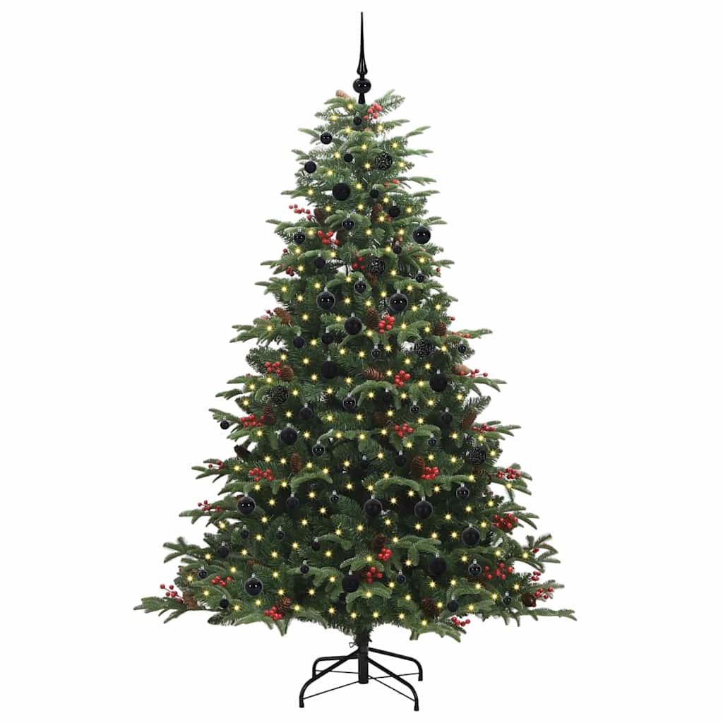 Vidaxl kunstkerstboom groen 210 cm pvc en metaal en plastic