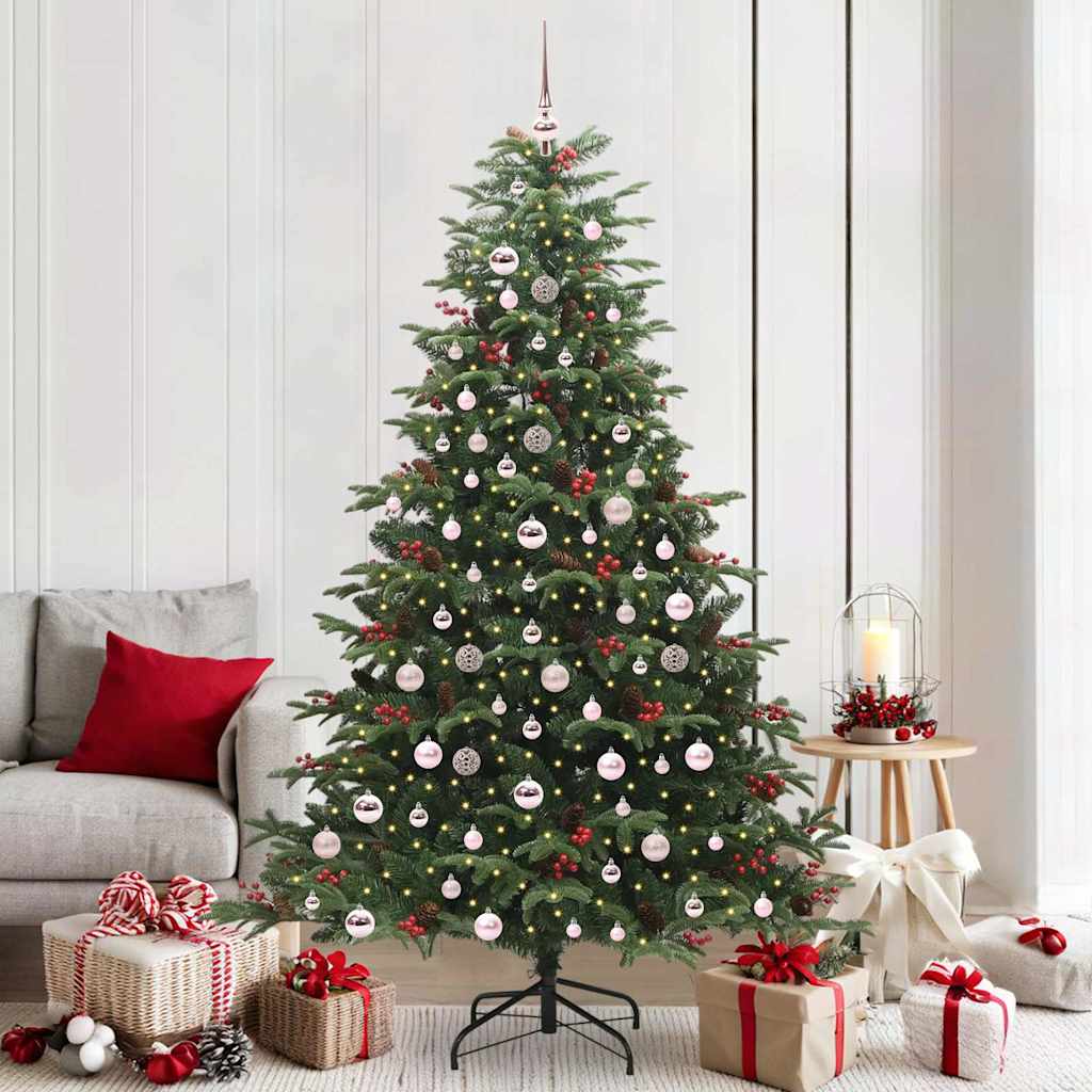 Vidaxl kunstkerstboom groen 210 cm pvc en metaal en plastic
