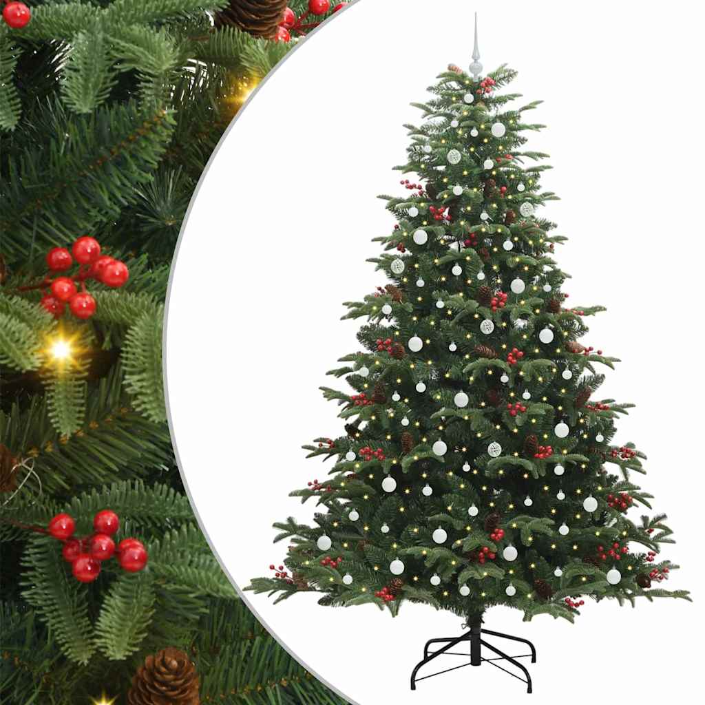 Vidaxl kunstkerstboom groen 240 cm pvc en metaal en plastic
