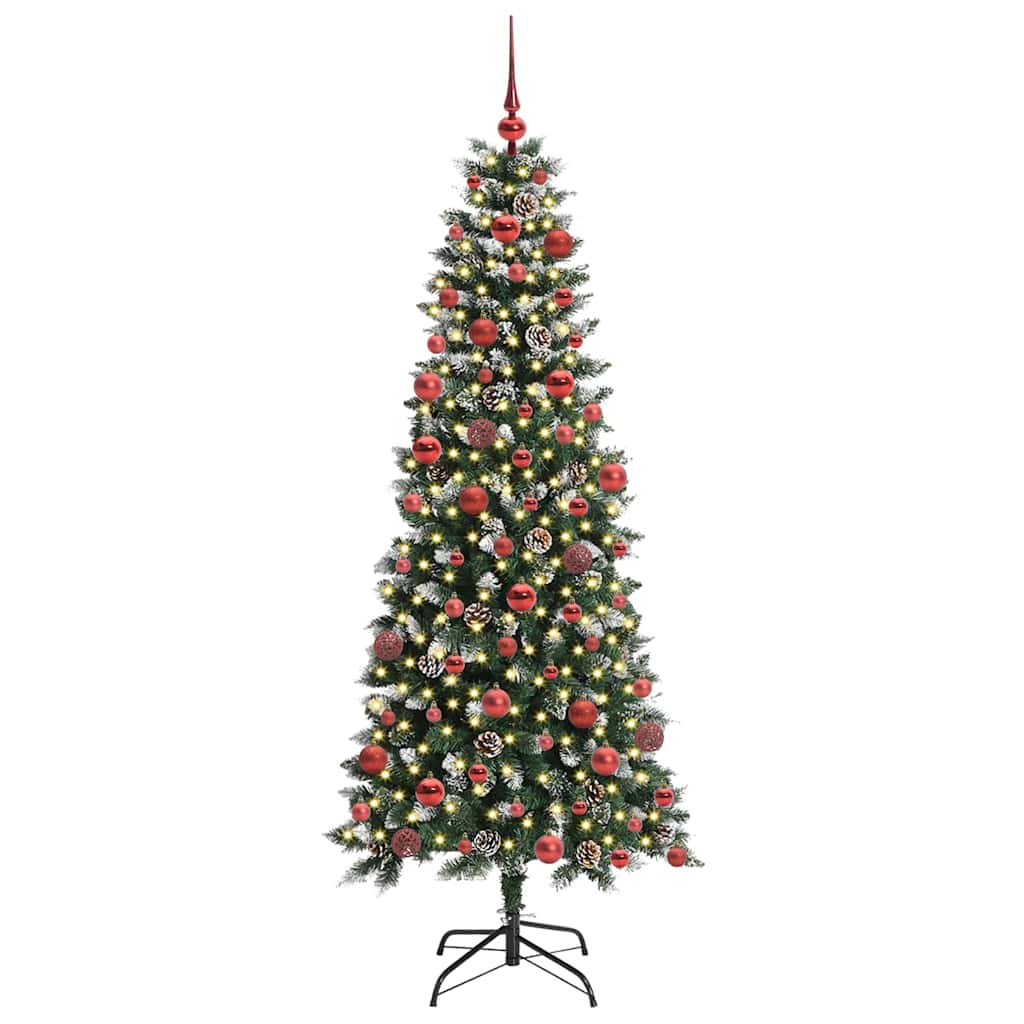 Vidaxl kunstkerstboom met 300 led groen 180 cm pvc en plastic en staal