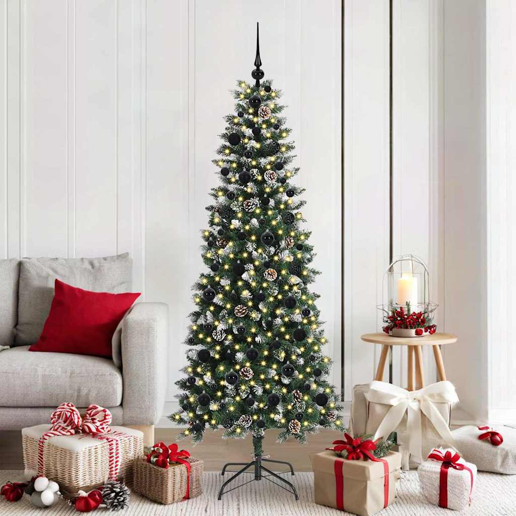 Vidaxl kunstkerstboom met 300 led groen 180 cm pvc en plastic en staal