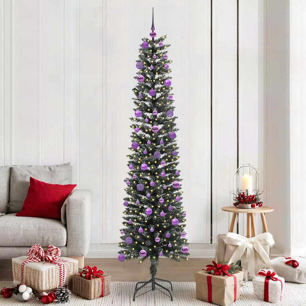 Vidaxl kunstkerstboom met 300 led groen 210 cm pvc en plastic en staal
