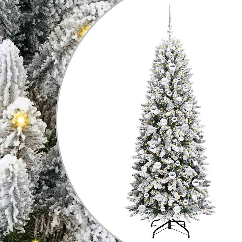 Vidaxl kunstkerstboom wit 180 cm pvc en plastic en staal en pe
