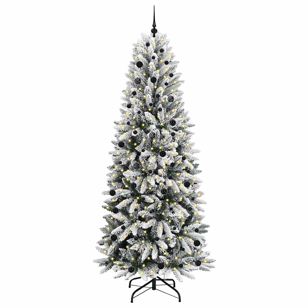 Vidaxl kunstkerstboom wit 240 cm pvc en plastic en staal en pe