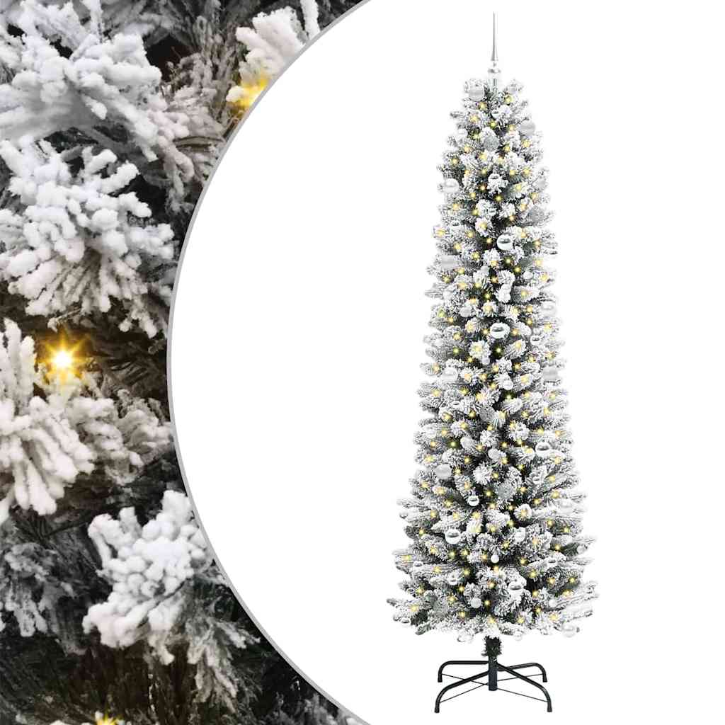 Vidaxl kunstkerstboom met 300 led wit 240 cm pvc en metaal en plastic